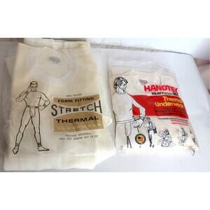 Vintage Stretch Thermal Underwear Handtex and Oneita SET OF 2 Size Large READ